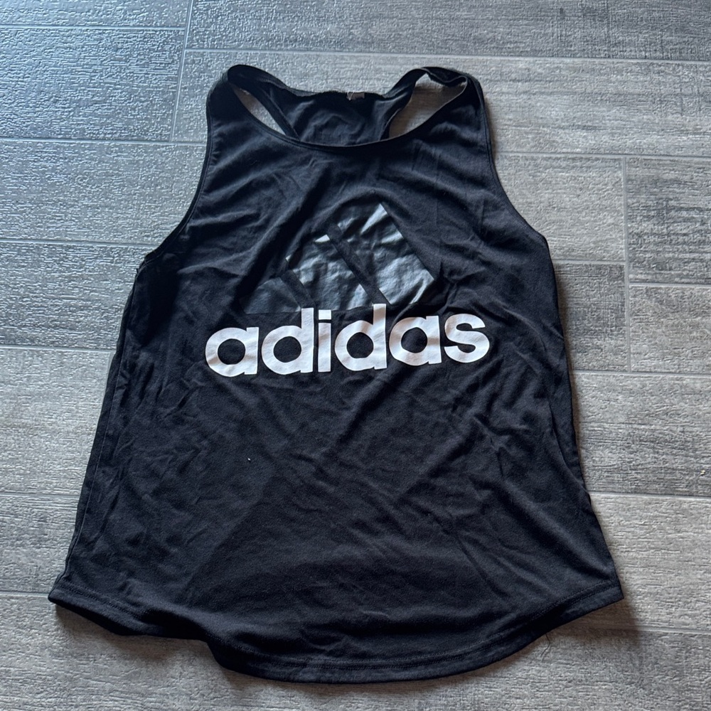 Adidas Black and White Logo Tank Top
